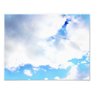 Puffy White Clouds and Blue Sky Photo Print