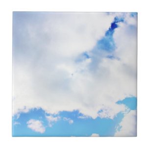 Puffy White Clouds and Blue Sky Tile
