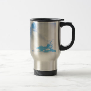 Puffy White Clouds and Blue Sky Travel Mug