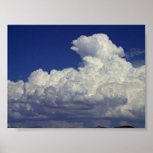 Puffy white Clouds, Sky, Landscapes, photography, Poster