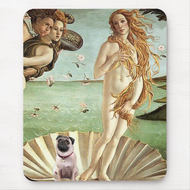 Pug 1 - Birth of Venus Mouse Mat (Front)