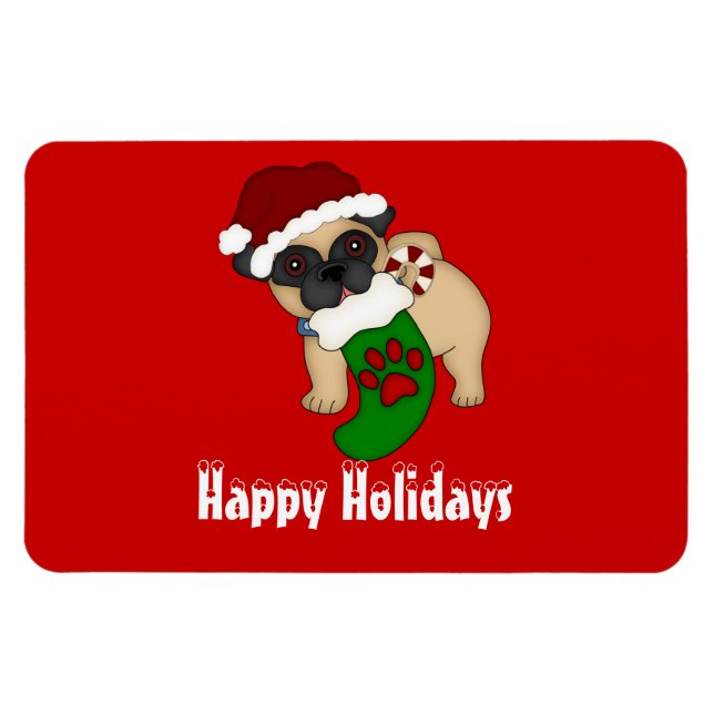 Pug #2 Christmas Premium Magnet (Horizontal)