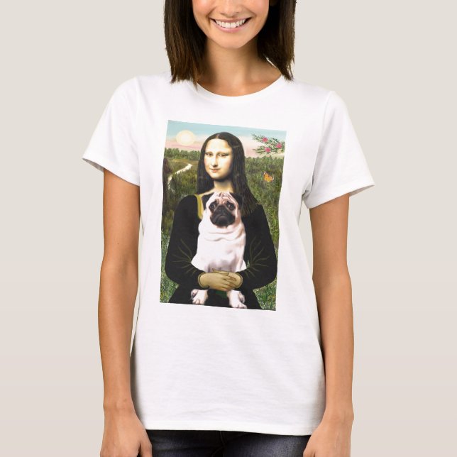 Pug 3 (fawn) - Mona Lisa T-Shirt (Front)