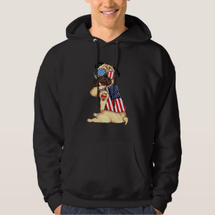 Pug 4th Of July I Love Usa Dog Hoodie
