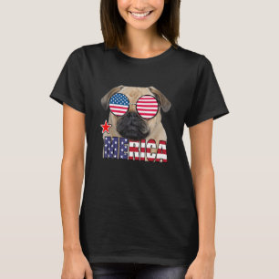Pug 4th Of July   Merica Men Women Usa American Fl T-Shirt