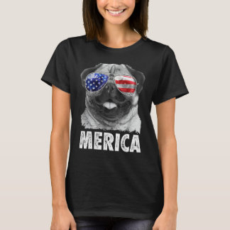 Pug 4th of July Shirts Merica Men Women USA Americ