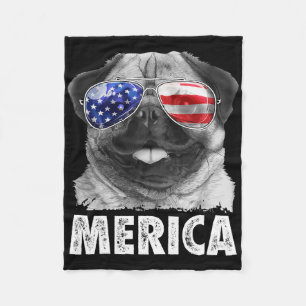 Pug 4th Of July Shirts Merica Men Women Usa Americ Fleece Blanket