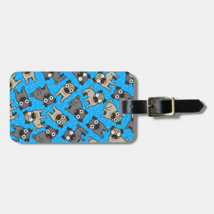 Pug-a-Dot (Blue) Luggage Tag