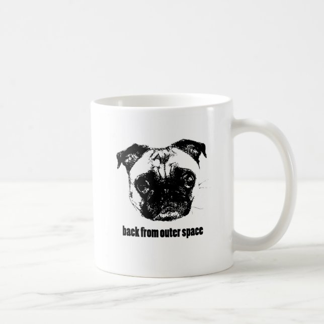 pug alien - back from outer space coffee mug (Right)