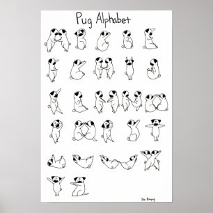 Pug Alphabet A-Z Poster