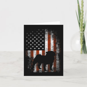 Pug American Flag Patriotic 4th Of July Card