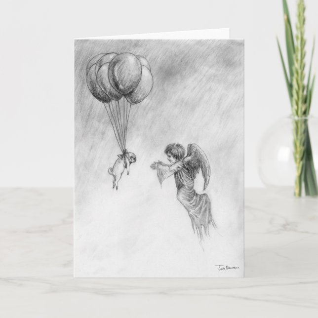 Pug and Angel Card (Front)