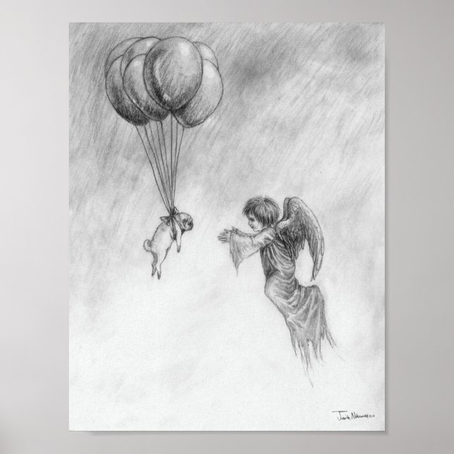 Pug and Angel Poster (Front)