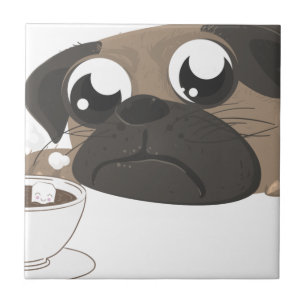 Pug and Coffee Tile