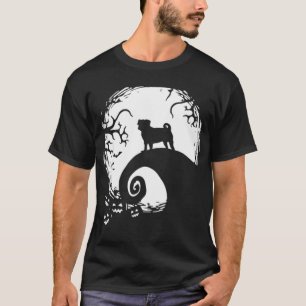 Pug And Moon Halloween Funny Pug Lover T-Shirt