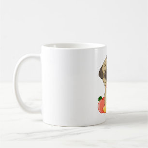 Pug and Peach Boba Drink Coffee Mug