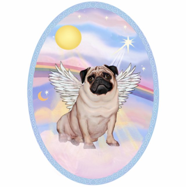 Pug Angel (#17 in Heaven's Clouds Standing Photo Sculpture (Front)