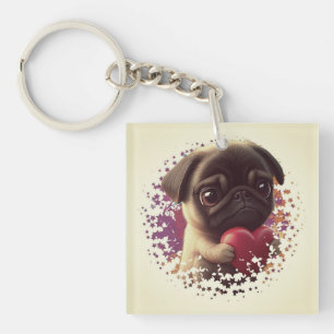 Pug, Animal,nature Key Ring