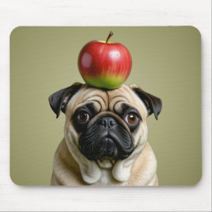 Pug Apple Mouse Mat