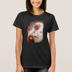 Pug Astronaut Moon Space Mission Animal Astronaut T-Shirt