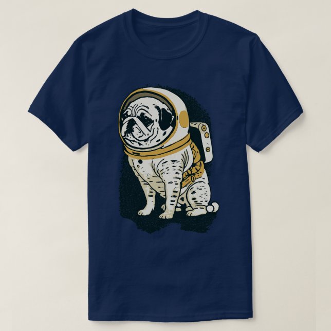 Pug Astronaut T-Shirt (Design Front)