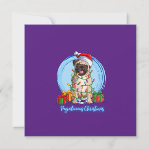Pug at Christmas Holiday Card