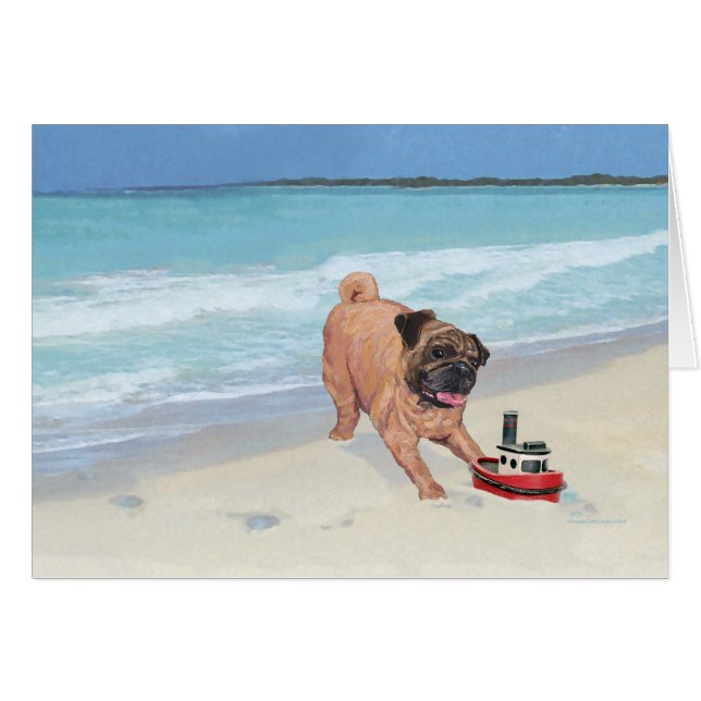Pug at the Beach (Front Horizontal)
