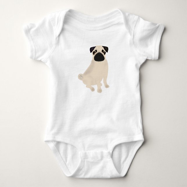 Pug Baby Bodysuit (Front)