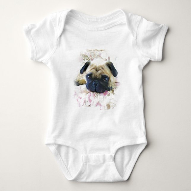 Pug Baby Bodysuit (Front)