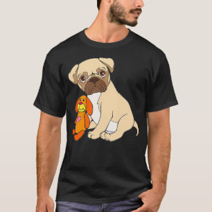 Pug Baby Dog Design Pug Puppy with Toy T-Shirt