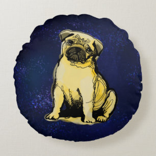 Pug baby,  Round Pillow