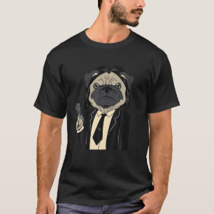Pug Badass Gangster Cartoon Funny Pet Dog Lover Gi T-Shirt