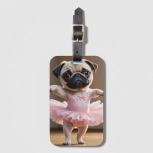 Pug Ballerina Luggage Tag