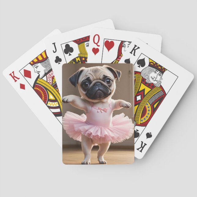 Pug Ballerina Playing Cards (Back)