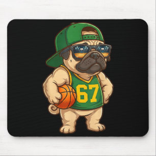 Pug Basketball Dog 67 Gen Alpha Slang Srts Men Boy Mouse Mat