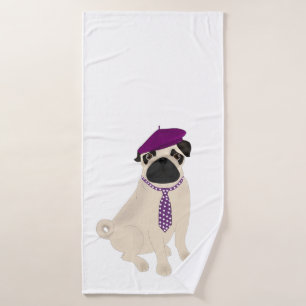 Pug Bath Towel