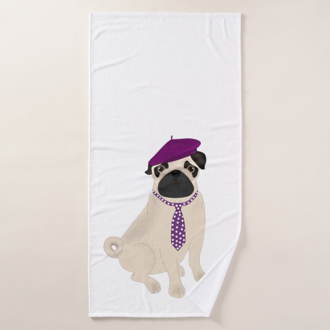 Pug Bath Towel (Bath Towel)