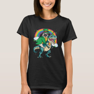 Pug Beer Dino Rex Horn Rainbow Dog T-Shirt