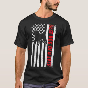 Pug Best Dog Dad Ever American Flag Men T-Shirt