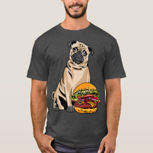 Pug Big Burger Foodie T-Shirt