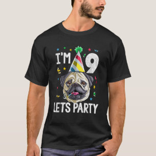 Pug Birthday 9th T Shirt Dog Kids Boys Girls Gift