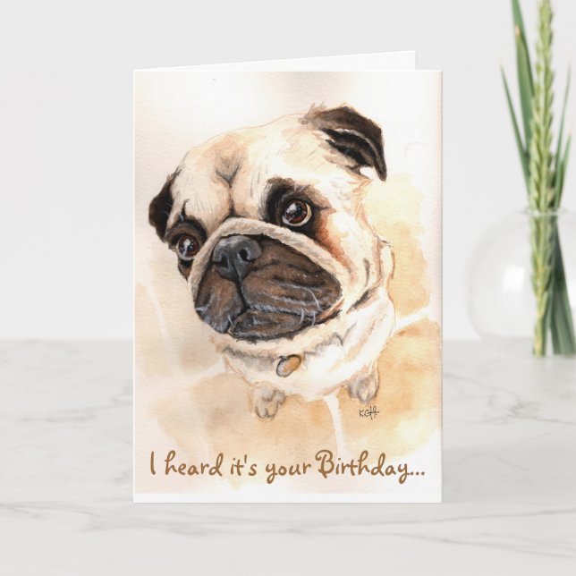 Pug Birthday Card (Front)