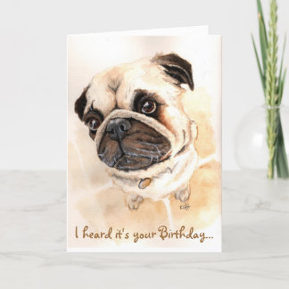 Pug Birthday Card