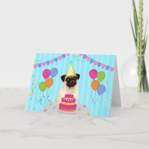 Pug Birthday Holiday Card