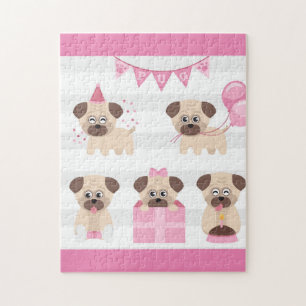 Pug Birthday Pack Jigsaw Puzzle