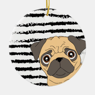 Pug Black Traveling Companion Ornament