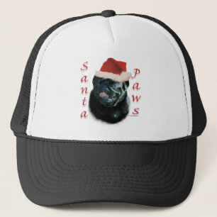Pug (blk) Santa Paws Trucker Hat