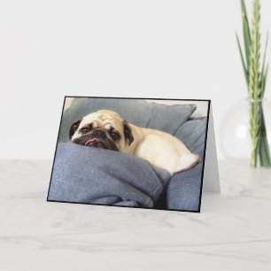 Pug Blues (Greeting Card) Card