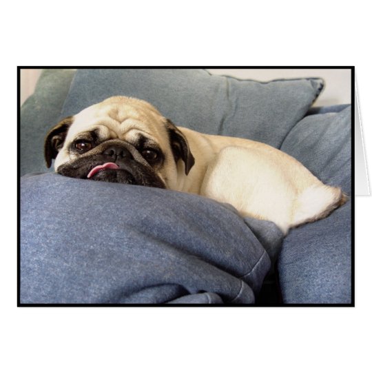 Pug Blues (Greeting Card) Card