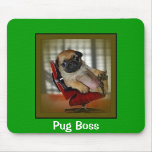 Pug Boss Mouse Mat